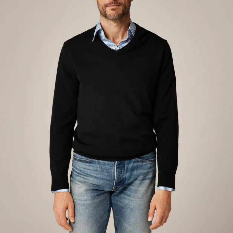Merino wool V-neck sweater