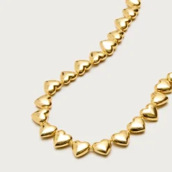 Metallic beaded heart necklace