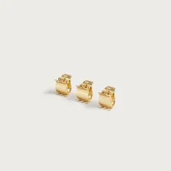 Metallic mini claw clips three-pack