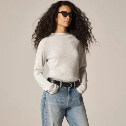 Metallic mockneck sweater
