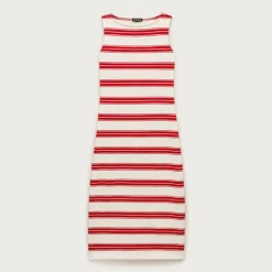 Midi dress in striped mariner cloth