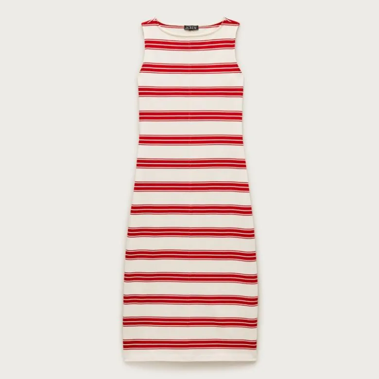Midi dress in striped mariner cloth