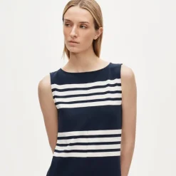 Midi dress in striped mariner cloth