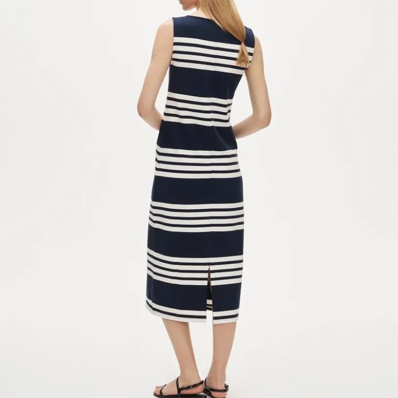 Midi dress in striped mariner cloth