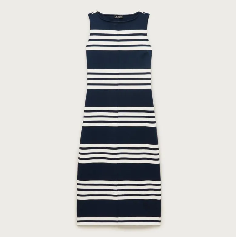 Midi dress in striped mariner cloth