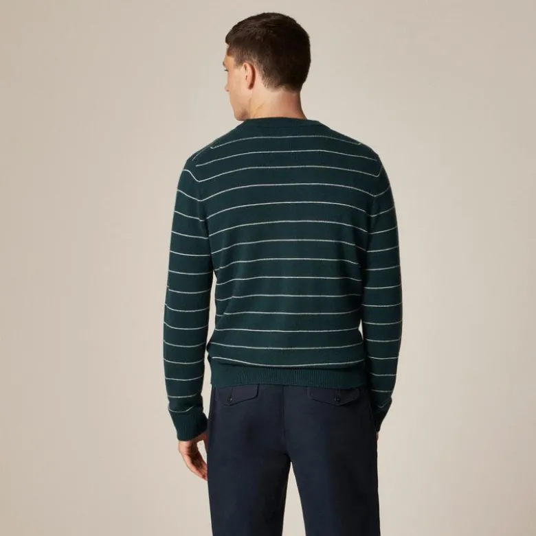 Midweight cashmere crewneck sweater in stripe