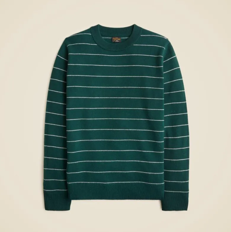 Midweight cashmere crewneck sweater in stripe