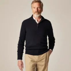 Midweight cashmere quarter-zip sweater