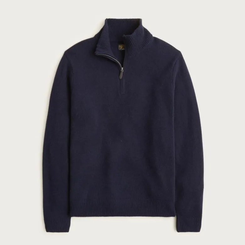 Midweight cashmere quarter-zip sweater