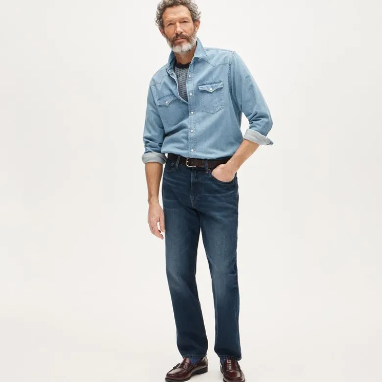 Midweight denim western shirt