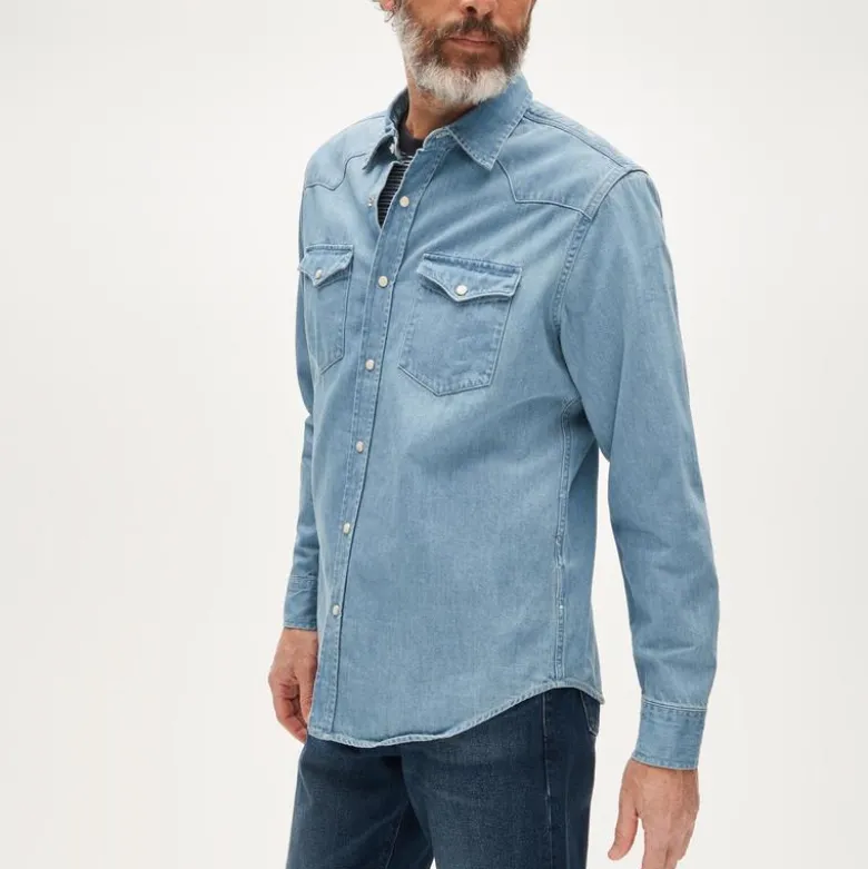 Midweight denim western shirt