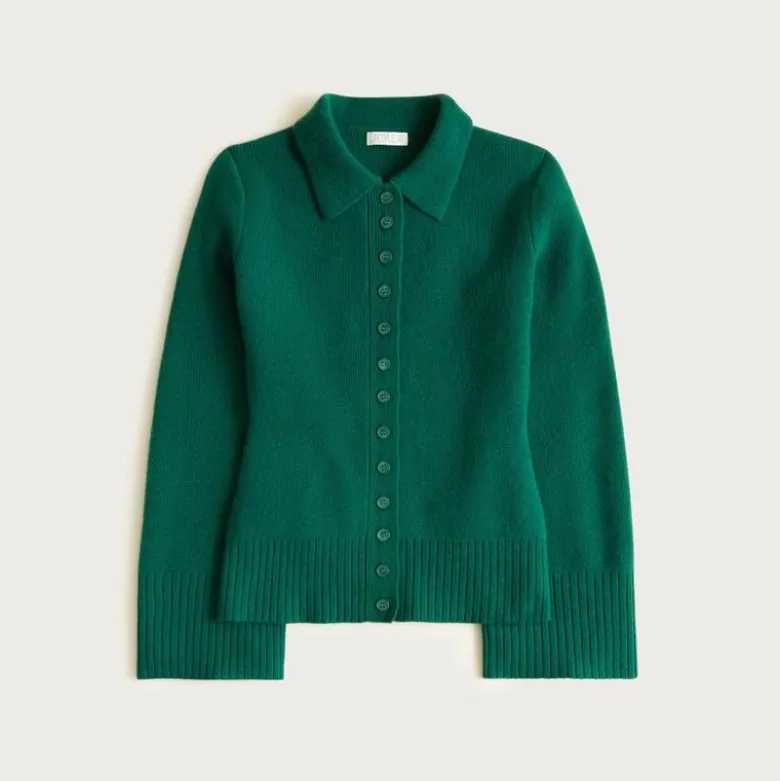 Milano-stitch cinched-waist cardigan