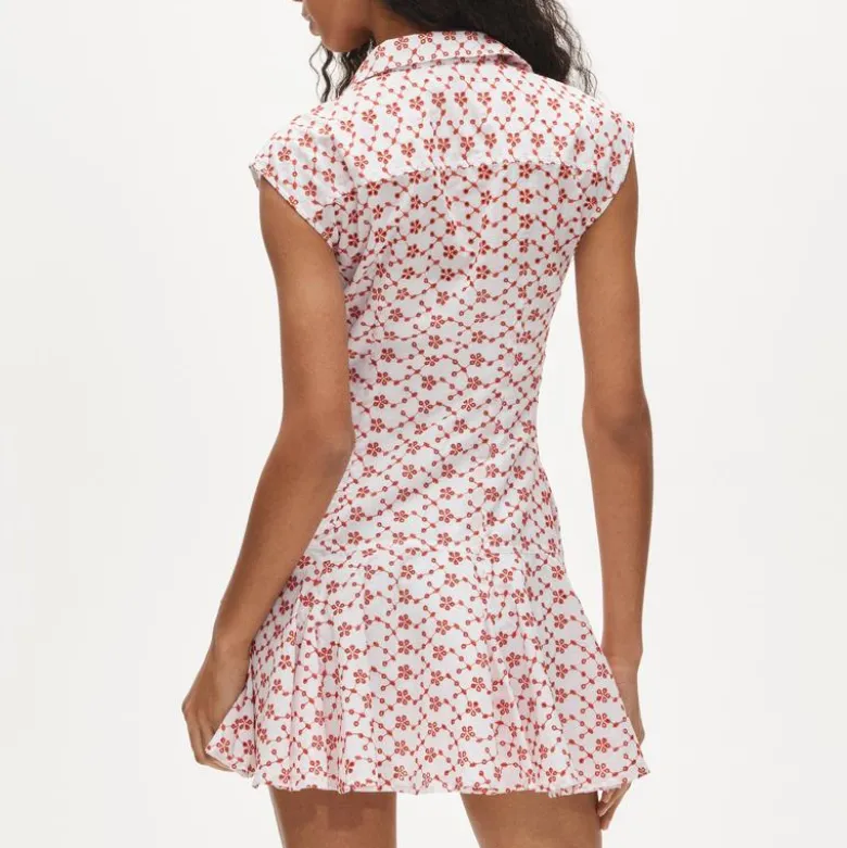 Mini eyelet shirt-dress