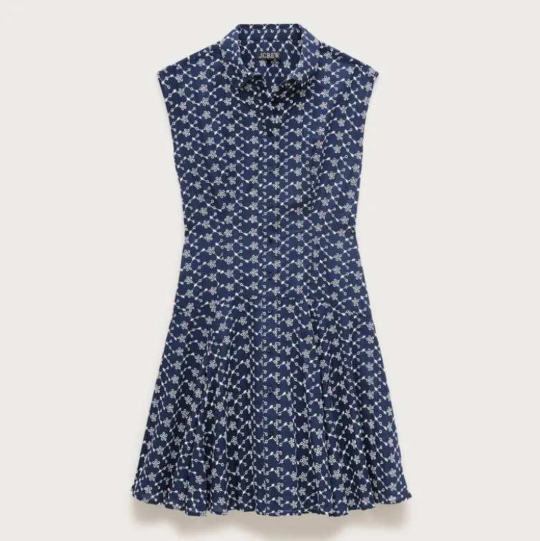 Mini eyelet shirt-dress