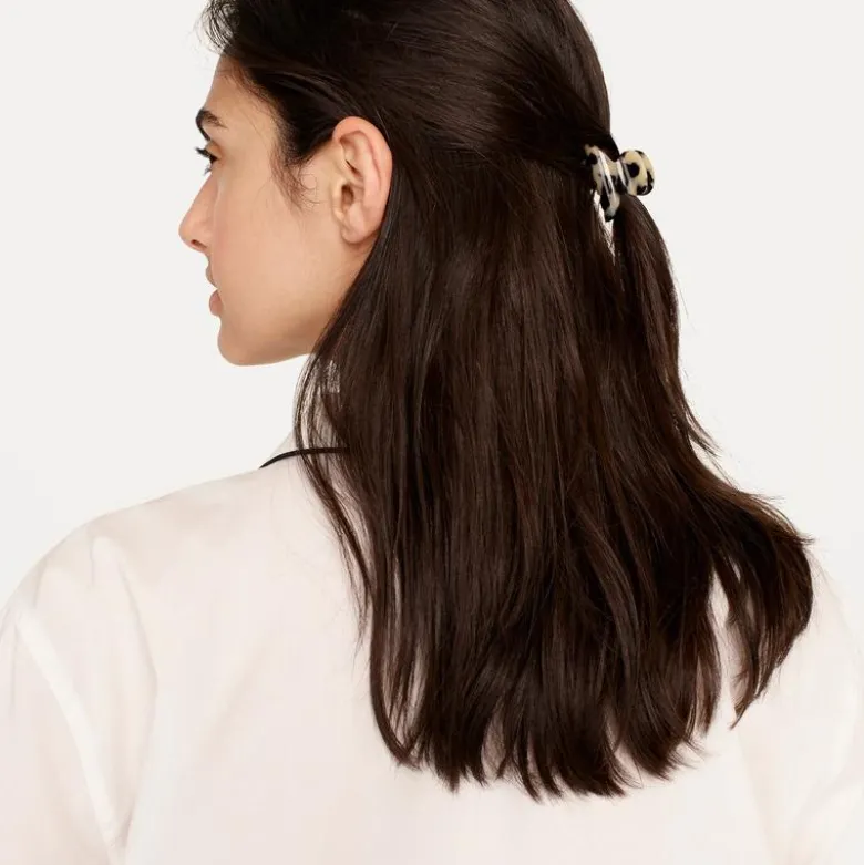 Mini hair clips two-pack in mixed Italian tortoise