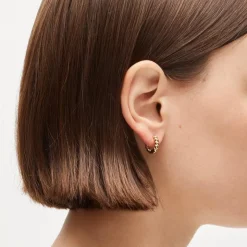 Mini metallic twist huggie earrings