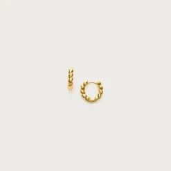 Mini metallic twist huggie earrings