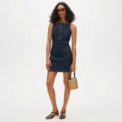 Mini sheath dress in denim