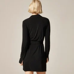 Mini shirt-dress in matte jersey