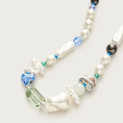 Mixed pearl and bead necklace