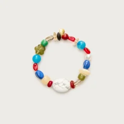Mixed stone and bead bracelet