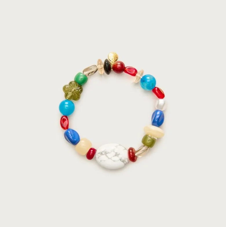 Mixed stone and bead bracelet