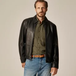 Moto jacket in Italian broken-in leather