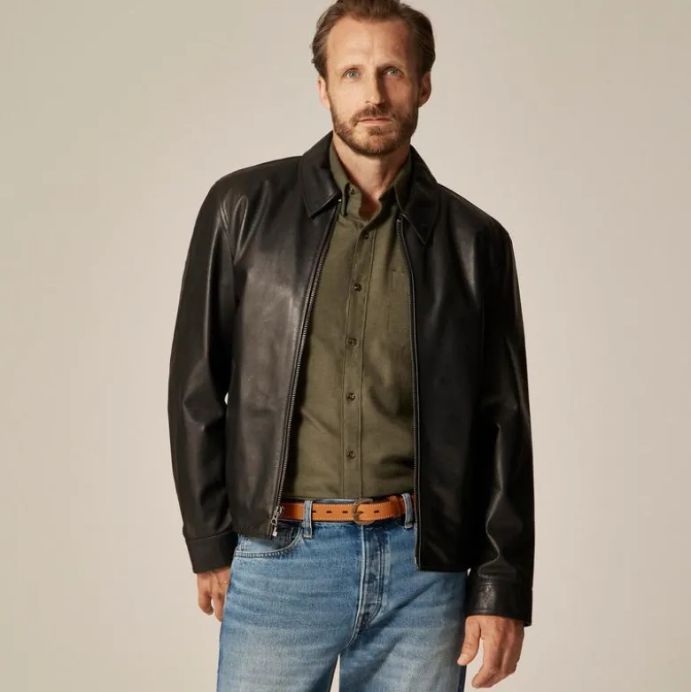 Moto jacket in Italian broken-in leather