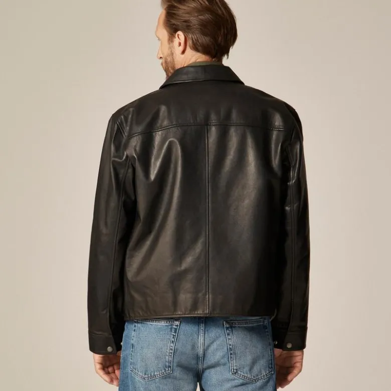 Moto jacket in Italian broken-in leather