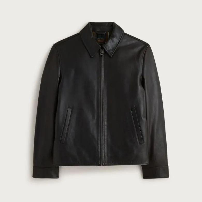 Moto jacket in Italian broken-in leather