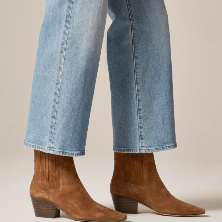 New Piper square-toe ankle boots in suede