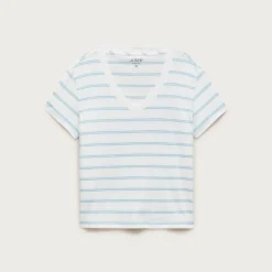 New vintage jersey relaxed V-neck T-shirt in stripe
