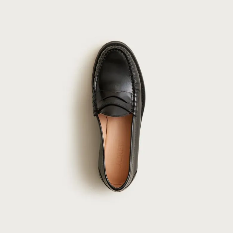 New Winona lug-sole penny loafers in Italian spazzolato leather