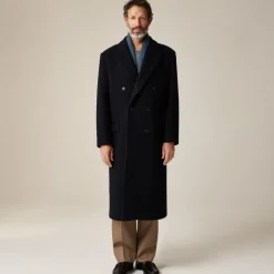 New York double-breasted overcoat in wool melton