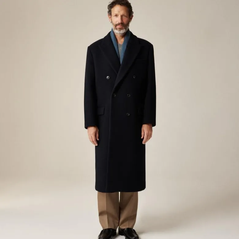 New York double-breasted overcoat in wool melton