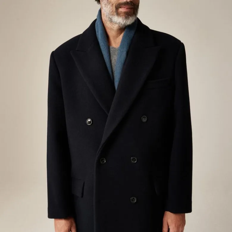 New York double-breasted overcoat in wool melton