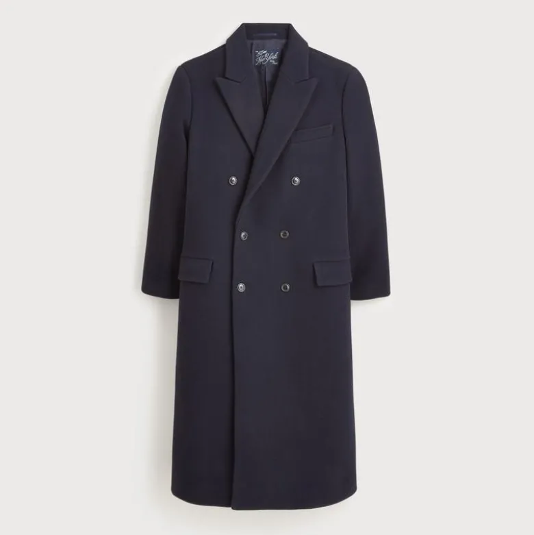 New York double-breasted overcoat in wool melton