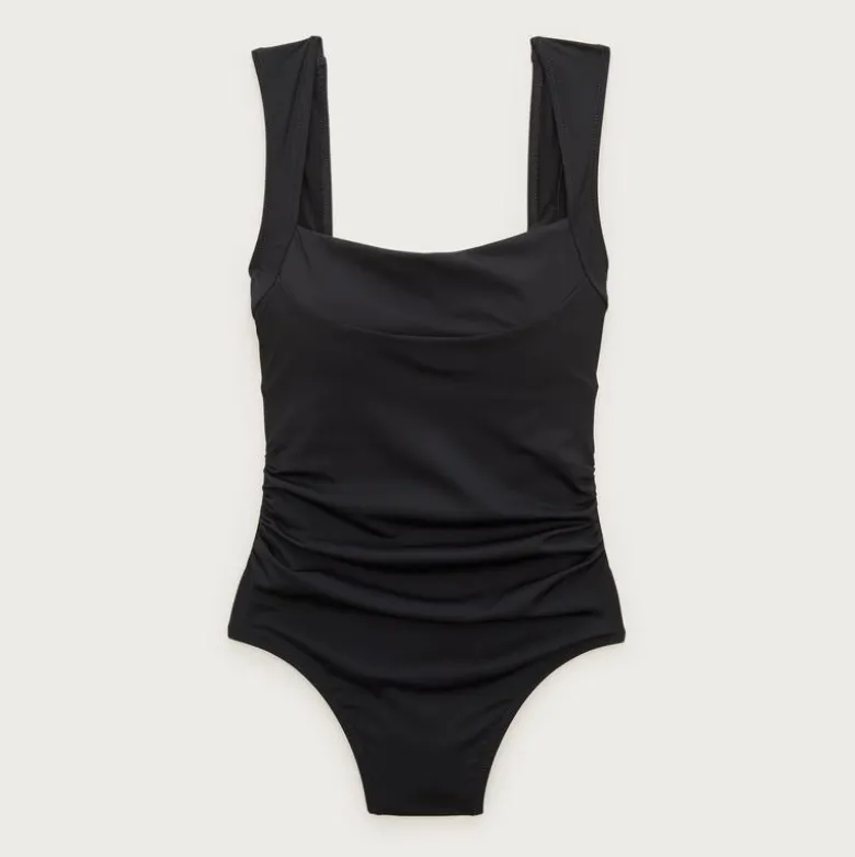 Nia ruched squareneck one-piece