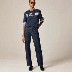 Nipped straight jean