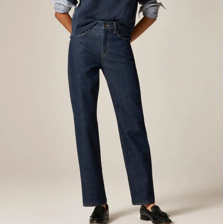 Nipped straight jean