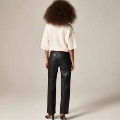 Nipped straight pant in faux leather