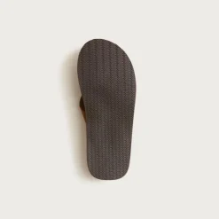 Nubuck leather flip-flops
