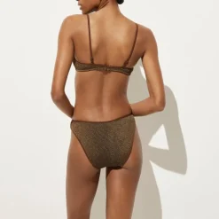 Odessa bikini top in metallic scrunchie