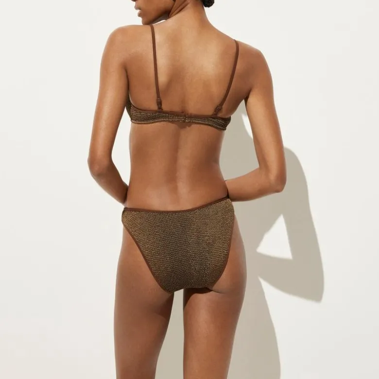 Odessa bikini top in metallic scrunchie