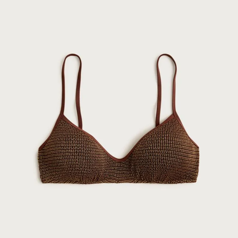 Odessa bikini top in metallic scrunchie