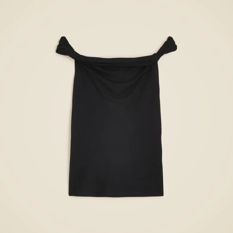 Off-the-shoulder twist tank top in matte jersey