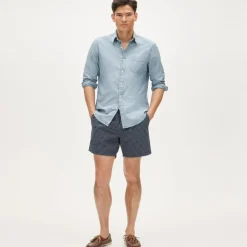 Organic cotton chambray shirt in light wash