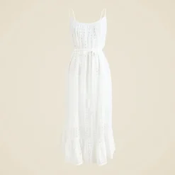 Oval eyelet midi dress