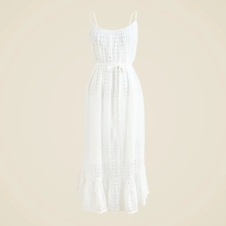 Oval eyelet midi dress