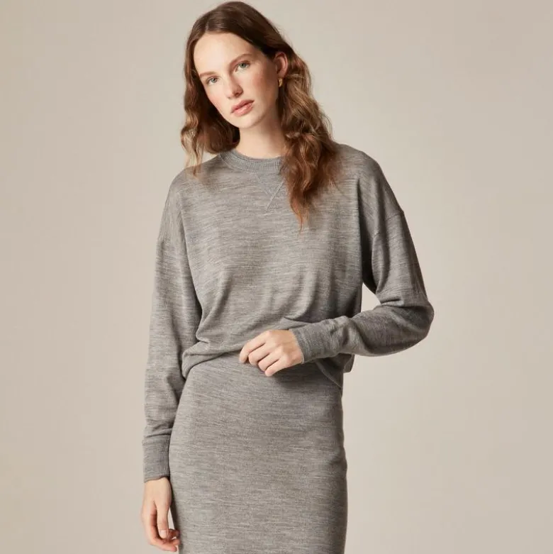 Oversized crewneck sweatshirt in merino wool